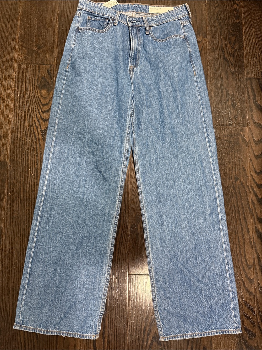 rag & bone Women's Relaxed Straight Jeans in Light Blue Denim